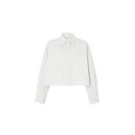 The Frankie Shop Arlen Cotton Boxy Shirt - White - Oversized Minimalist Tops in White - Shop at Coveti