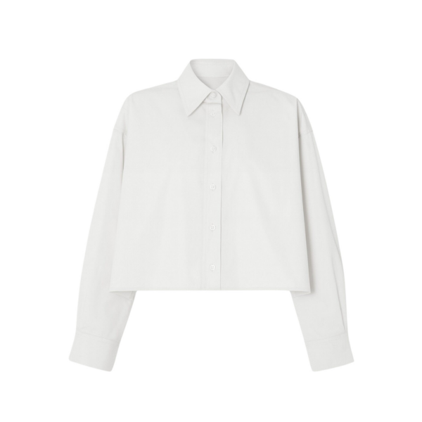 The Frankie Shop Arlen Cotton Boxy Shirt - White - Oversized Minimalist Tops in White - Shop at Coveti