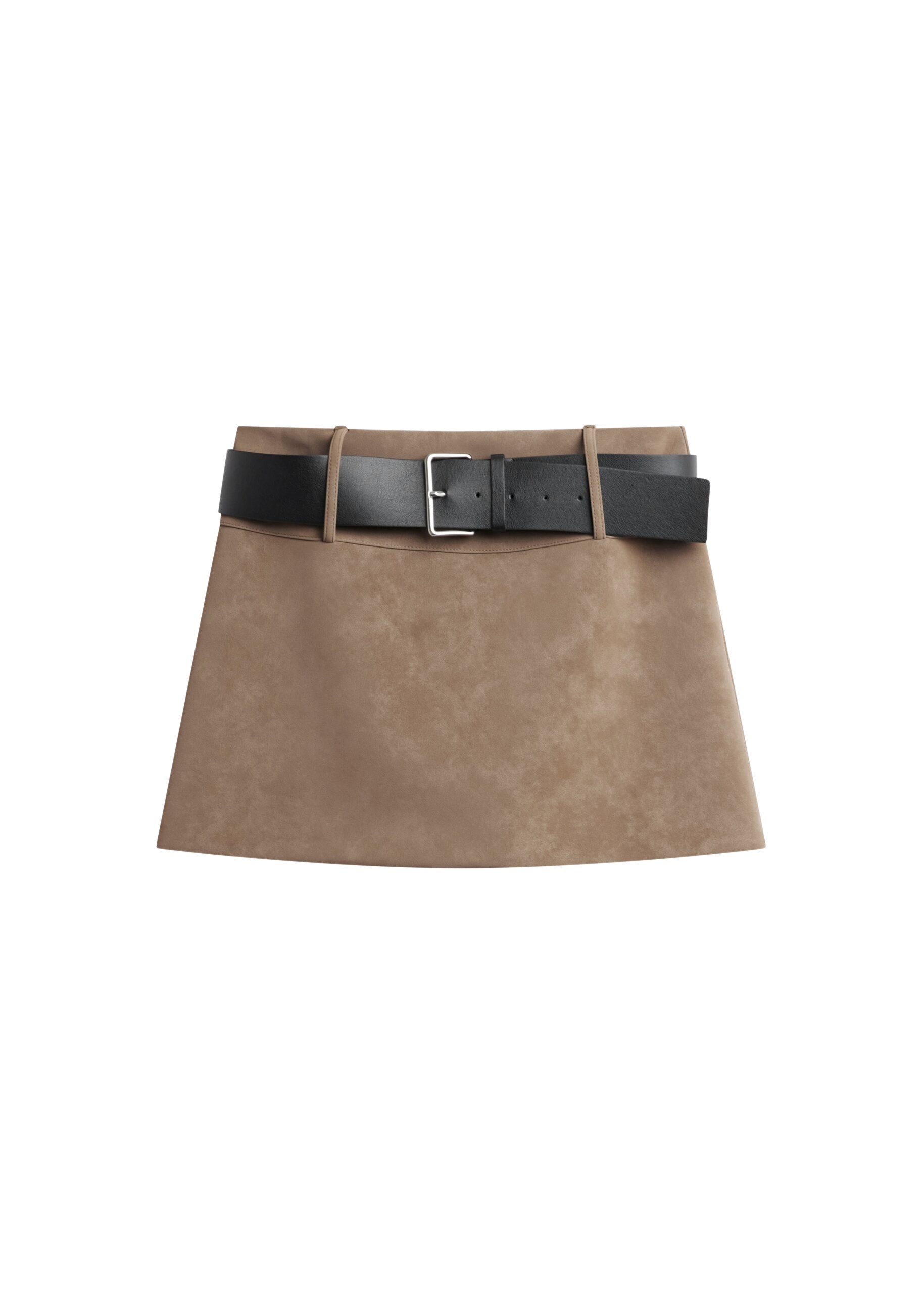The Frankie Shop Arosa Belted Mini Skirt – Beige