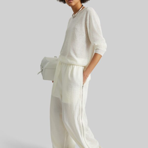 The Frankie Shop Articulated Vented Pants - Milk - Oversized Minimalist Pants in White - Shop at Coveti