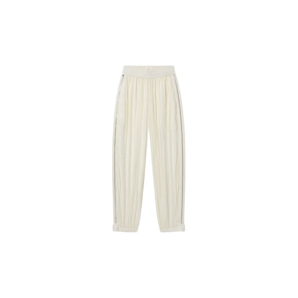 The Frankie Shop Articulated Vented Pants - Milk - Oversized Minimalist Pants in White - Shop at Coveti