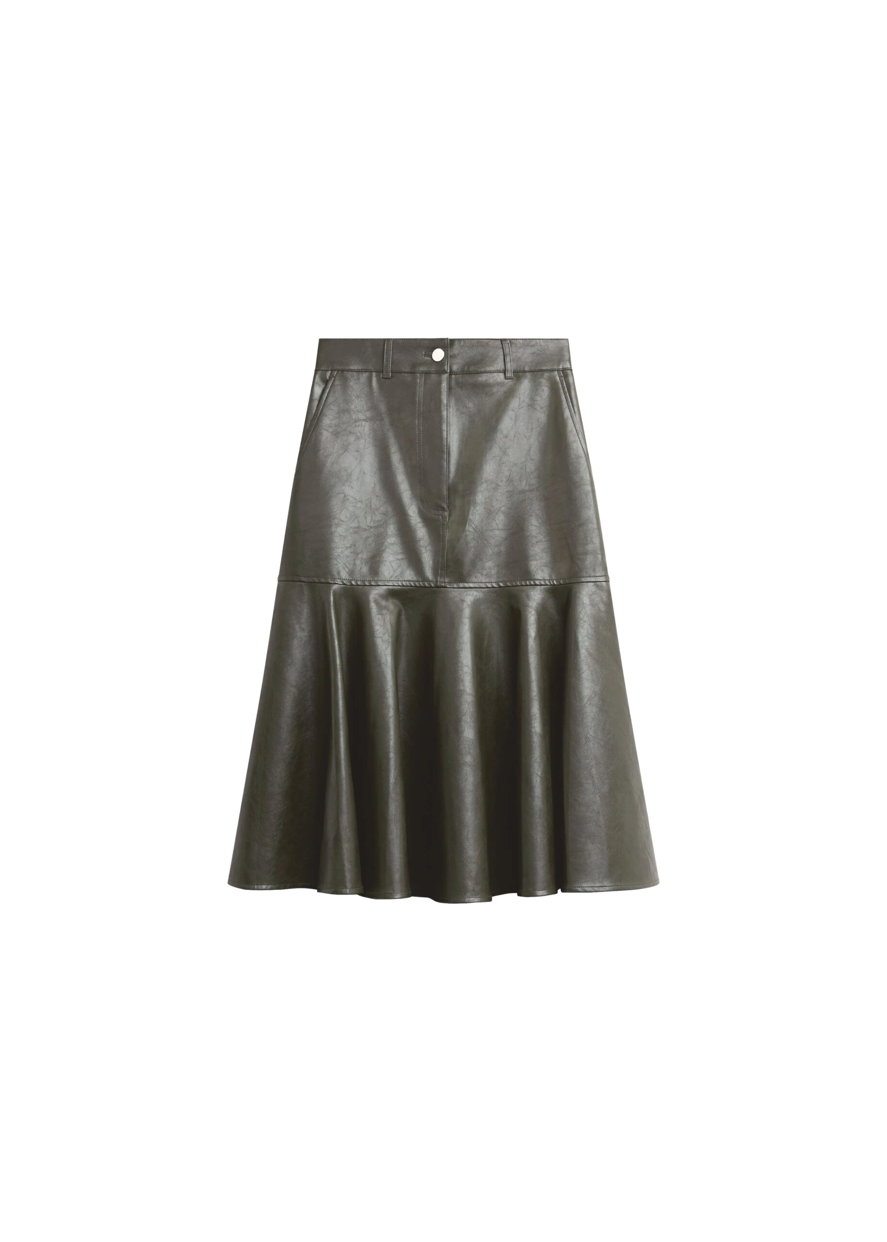 The-Frankie-Shop-Arvika-Faux-Leather-Mermaid-Skirt-Dark-Olive-coveti-scaled50430_nobg The Frankie Shop Arvika Faux Leather Mermaid Skirt - Dark Olive - Oversized Minimalist Skirts in Green - Shop at Coveti