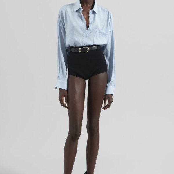 The Frankie Shop Ascain Fluid Shirt - Sky Blue - Oversized Minimalist Tops in Blue - Shop at Coveti