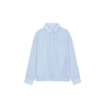 The Frankie Shop Ascain Fluid Shirt - Sky Blue - Oversized Minimalist Tops in Blue - Shop at Coveti