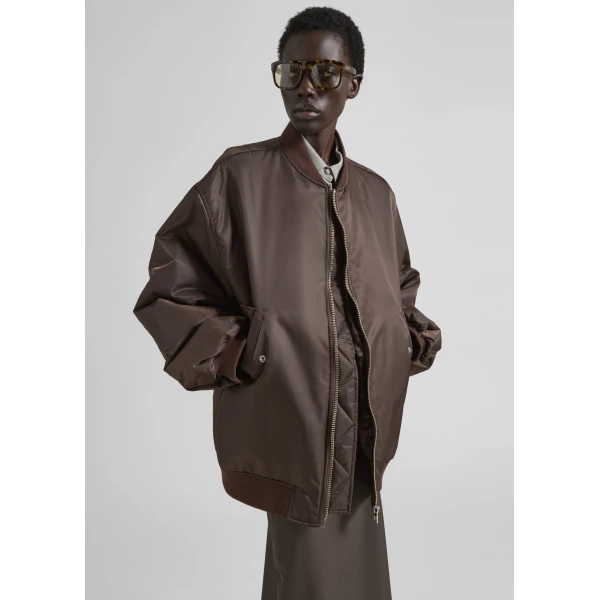 The Frankie Shop Astra Bomber Jacket – Brown, view 2