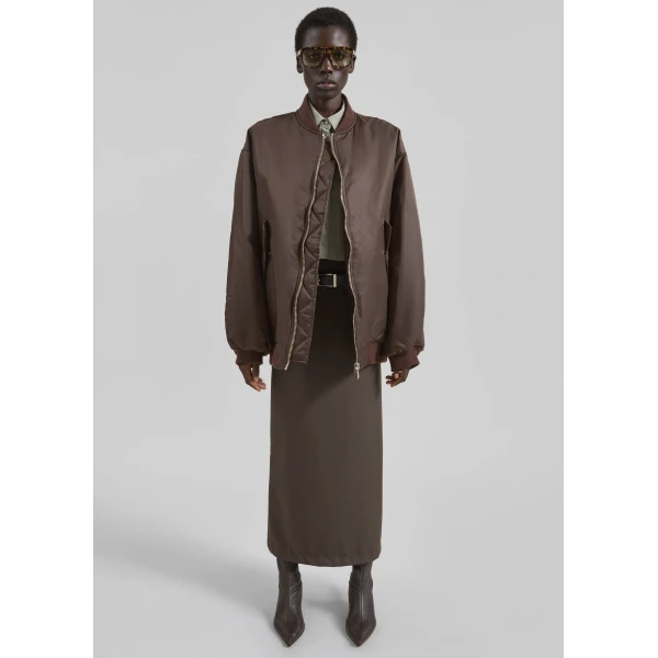 The Frankie Shop Astra Bomber Jacket – Brown, view 6