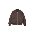 The Frankie Shop Astra Bomber Jacket - Brown - Oversized Minimalist Jackets in Beige - Shop at Coveti
