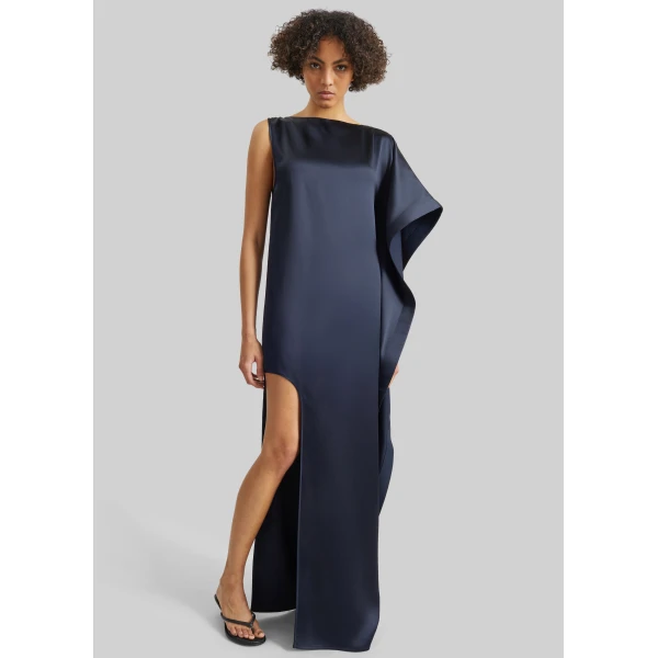 The Frankie Shop Asymmetric Maxi Dress – Dark Ink Navy, view 2