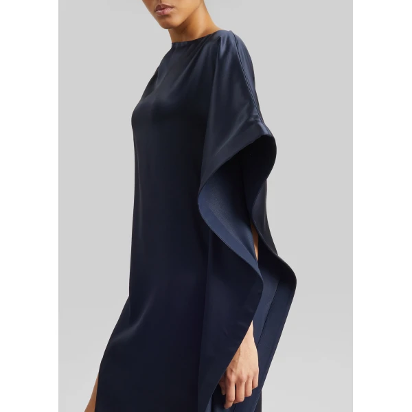 The Frankie Shop Asymmetric Maxi Dress – Dark Ink Navy, view 3
