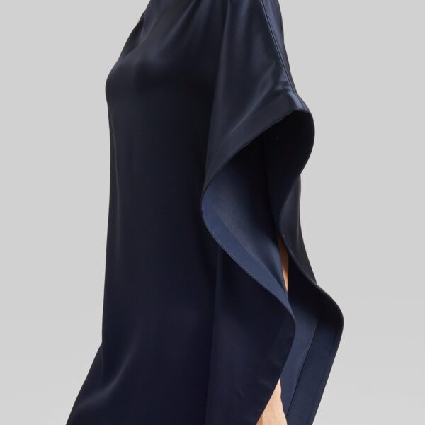 The Frankie Shop Asymmetric Maxi Dress - Dark Ink Navy - Oversized Minimalist Dresses in Black - Shop at Coveti