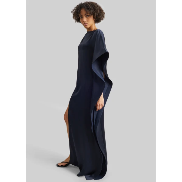 The Frankie Shop Asymmetric Maxi Dress – Dark Ink Navy, view 6