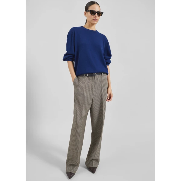 The Frankie Shop Aubel Belted Straight Pants – Black Houndstooth, view 4