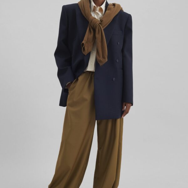 The Frankie Shop Aubray Balloon Pants - Olive Brown - Oversized Minimalist Pants in Beige - Shop at Coveti