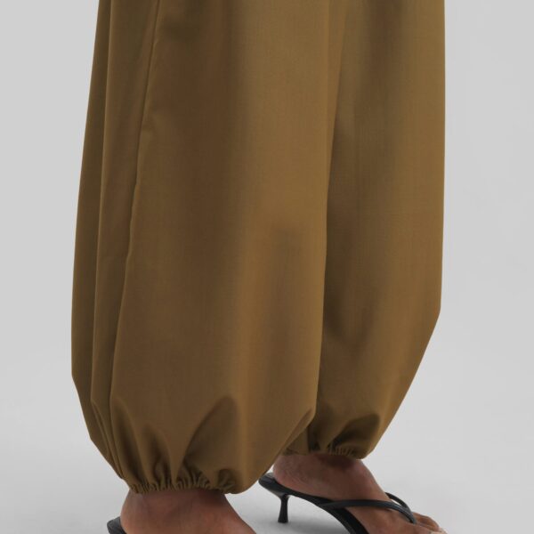 The Frankie Shop Aubray Balloon Pants - Olive Brown - Oversized Minimalist Pants in Beige - Shop at Coveti
