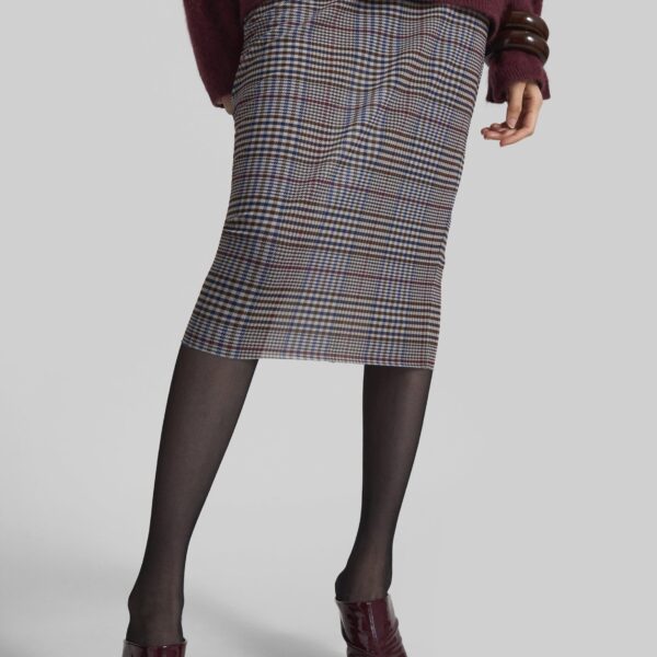 The Frankie Shop Aurora Sheer Mesh Skirt - Beige Glen Plaid - Oversized Minimalist Skirts in Multicolour - Shop at Coveti
