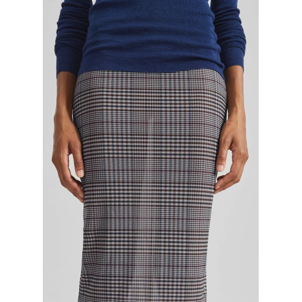 The Frankie Shop Aurora Sheer Mesh Skirt – Beige Glen Plaid, view 6
