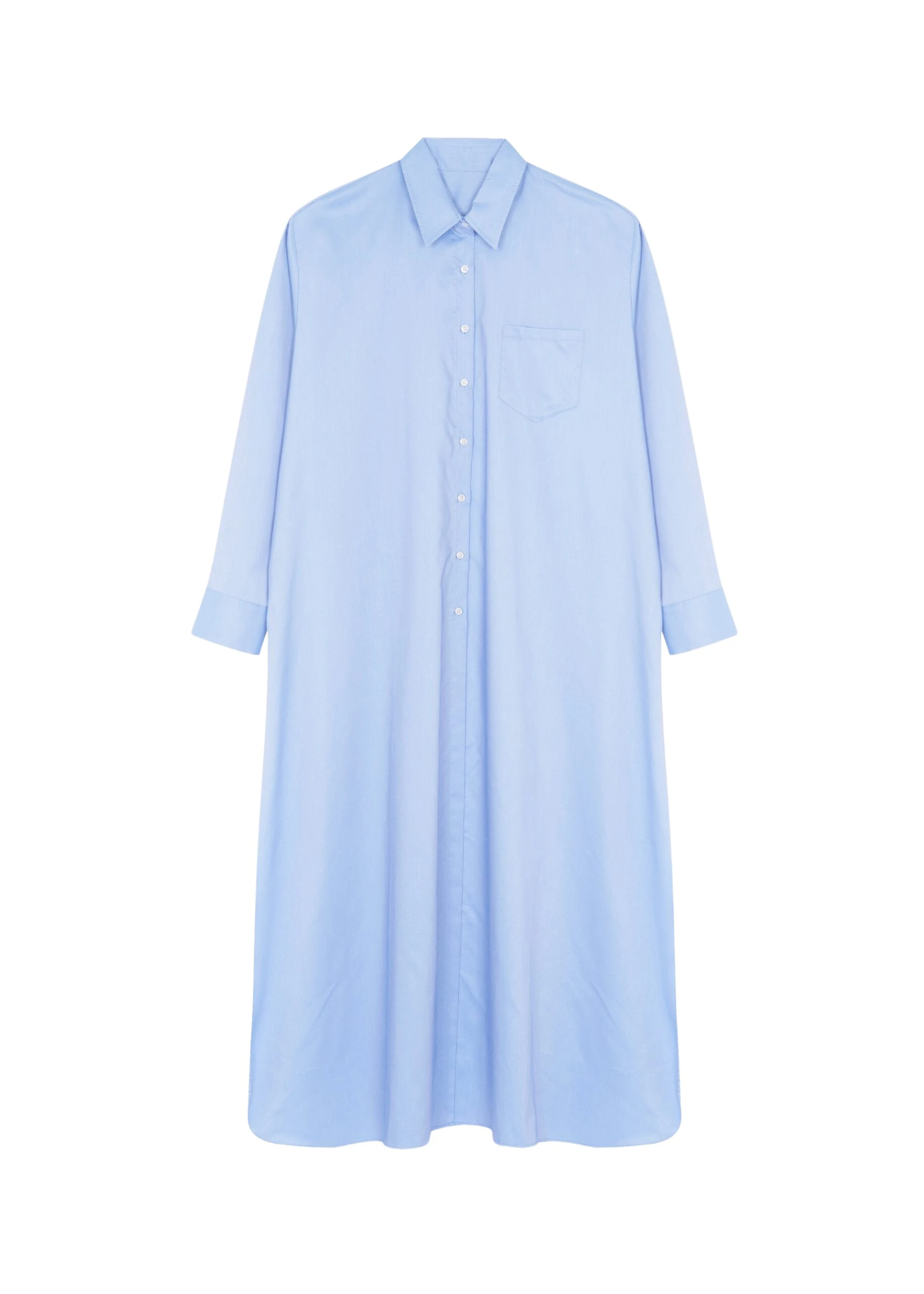 The Frankie Shop Avery Shirt Dress - Blue - Oversized Minimalist Dresses in Blue - Shop at Coveti