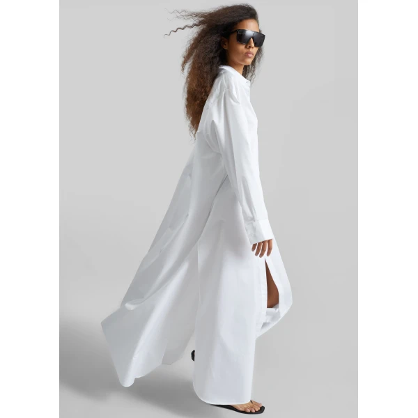 The Frankie Shop Avery Shirt Dress – White, view 2