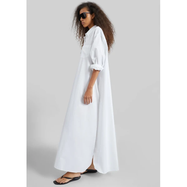 The Frankie Shop Avery Shirt Dress – White, view 3