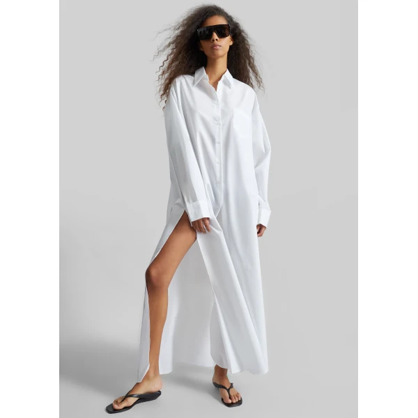 The Frankie Shop Avery Shirt Dress – White, view 4