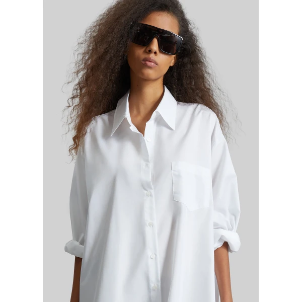 The Frankie Shop Avery Shirt Dress – White, view 5
