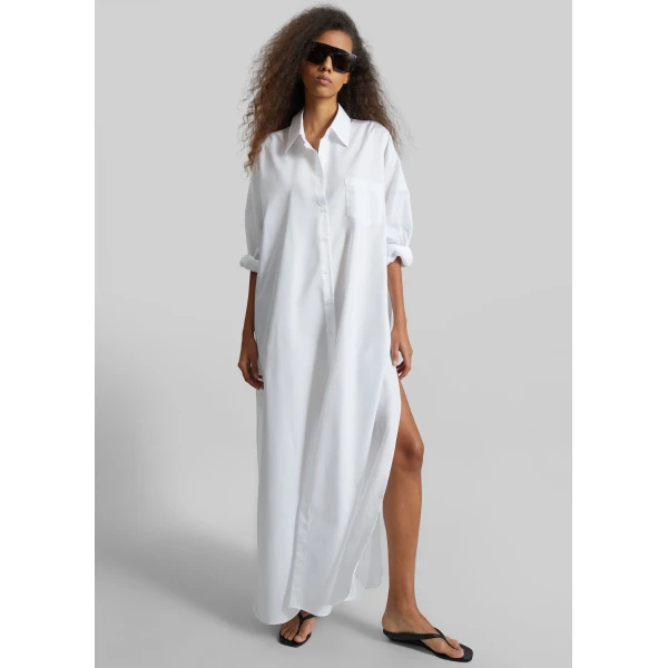 The Frankie Shop Avery Shirt Dress – White, view 6