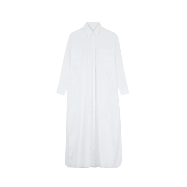 The Frankie Shop Avery Shirt Dress - White - Oversized Minimalist Dresses in White - Shop at Coveti