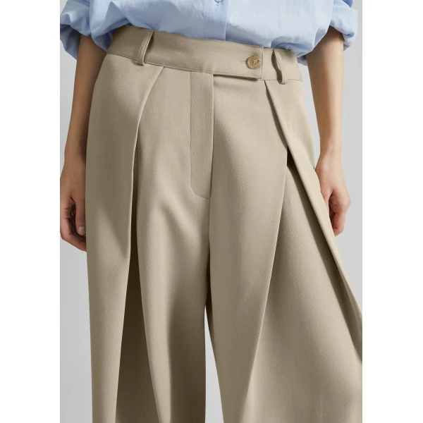 The Frankie Shop Avray Pleated Trousers – Beige, view 4