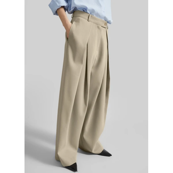 The Frankie Shop Avray Pleated Trousers – Beige, view 5