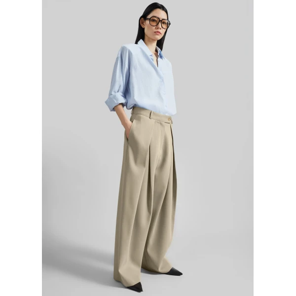 The Frankie Shop Avray Pleated Trousers – Beige, view 6