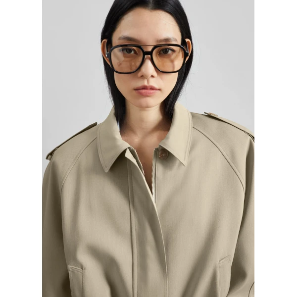 The Frankie Shop Avray Short Trench – Beige, view 4