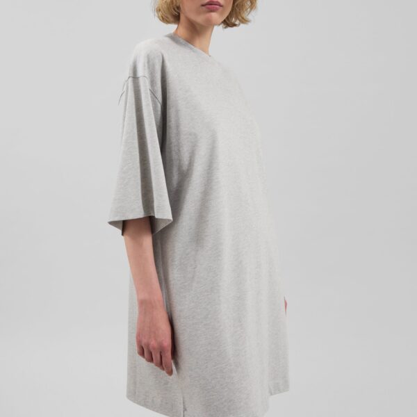 The Frankie Shop Ayaz Oversized T-Shirt Dress - Grey Melange - Oversized Minimalist Dresses in Grey - Shop at Coveti