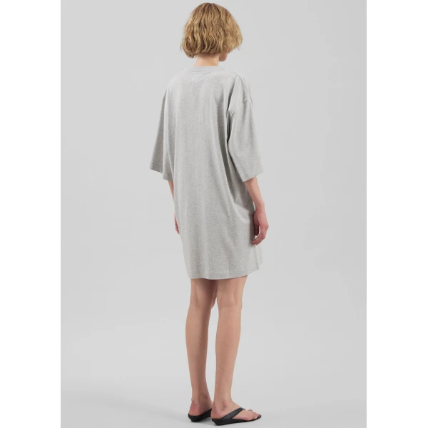 The Frankie Shop Ayaz Oversized T-Shirt Dress – Grey Melange, view 6