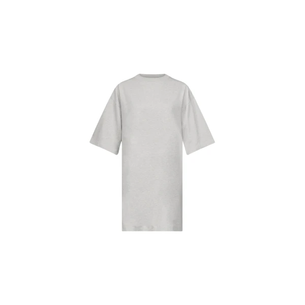 The Frankie Shop Ayaz Oversized T-Shirt Dress - Grey Melange - Oversized Minimalist Dresses in Grey - Shop at Coveti