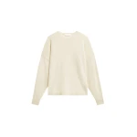 The Frankie Shop Basel Crew Neck Sweater - Pale Yellow - Oversized Minimalist Knitwear in Yellow - Shop at Coveti