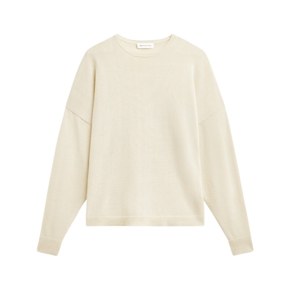The Frankie Shop Basel Crew Neck Sweater - Pale Yellow - Oversized Minimalist Knitwear in Yellow - Shop at Coveti
