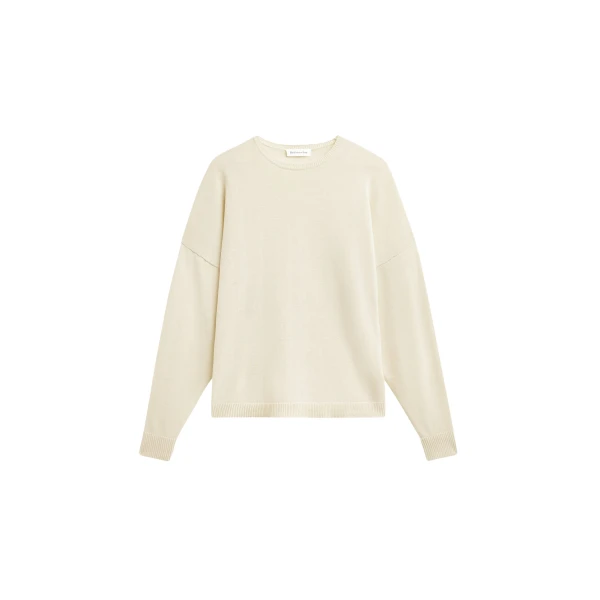 The Frankie Shop Basel Crew Neck Sweater - Pale Yellow - Oversized Minimalist Knitwear in Yellow - Shop at Coveti