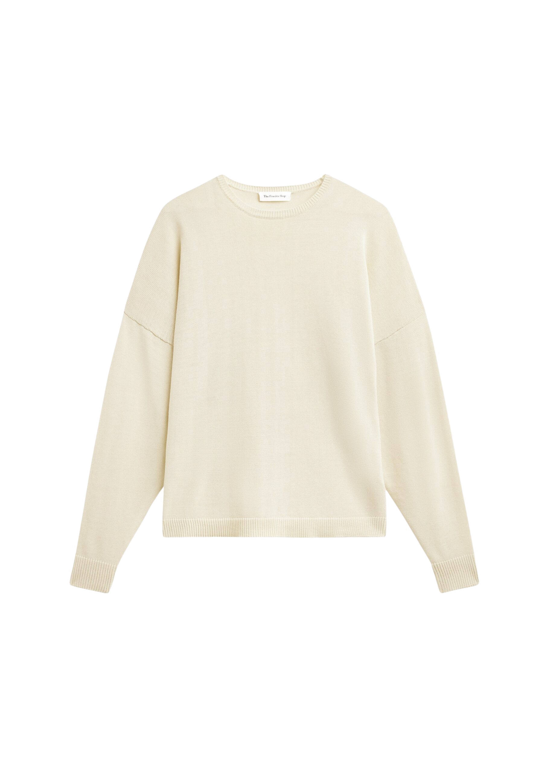The Frankie Shop Basel Crew Neck Sweater - Pale Yellow - Oversized Minimalist Knitwear in Yellow - Shop at Coveti