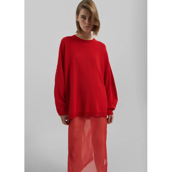 The Frankie Shop Basel Crew Neck Sweater – Red, view 4