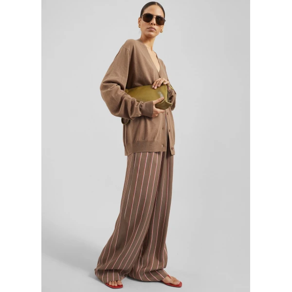 The Frankie Shop Baxter Fluid Track Pants – Brown Multi Stripe, view 2