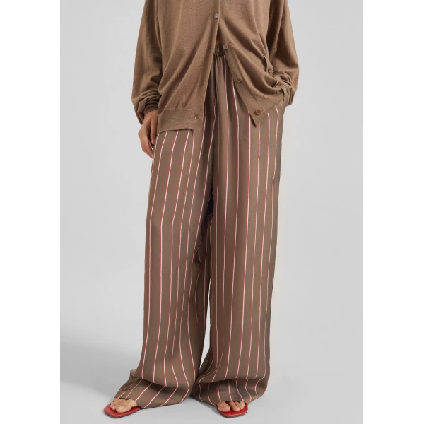 The Frankie Shop Baxter Fluid Track Pants – Brown Multi Stripe, view 3