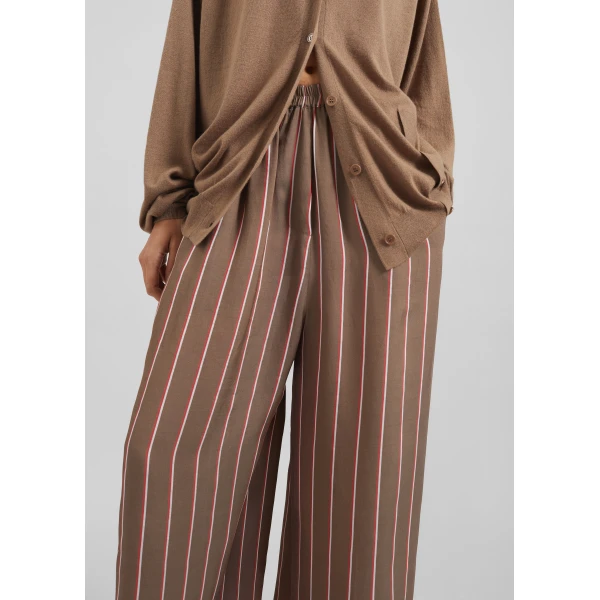 The Frankie Shop Baxter Fluid Track Pants – Brown Multi Stripe, view 5