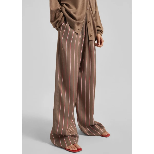 The Frankie Shop Baxter Fluid Track Pants – Brown Multi Stripe, view 6