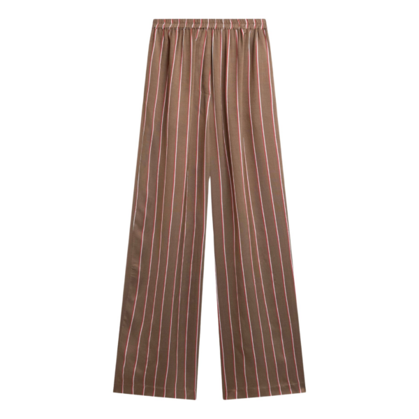 The Frankie Shop Baxter Fluid Track Pants - Brown Multi Stripe - Oversized Minimalist Pants in Multicolour - Shop at Coveti