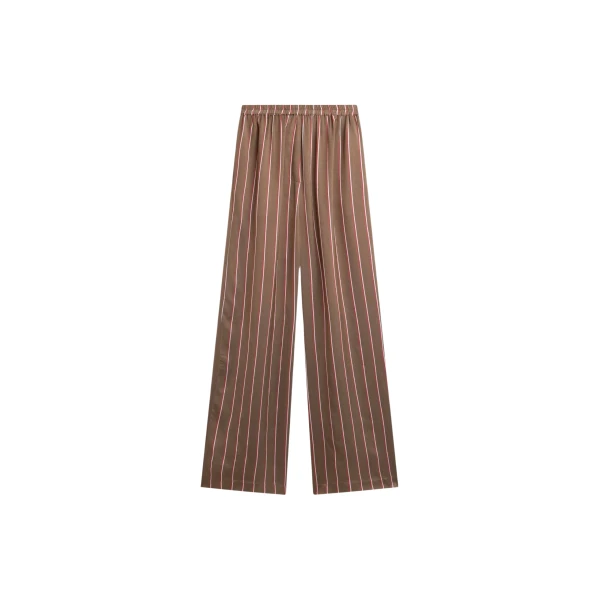 The Frankie Shop Baxter Fluid Track Pants - Brown Multi Stripe - Oversized Minimalist Pants in Multicolour - Shop at Coveti