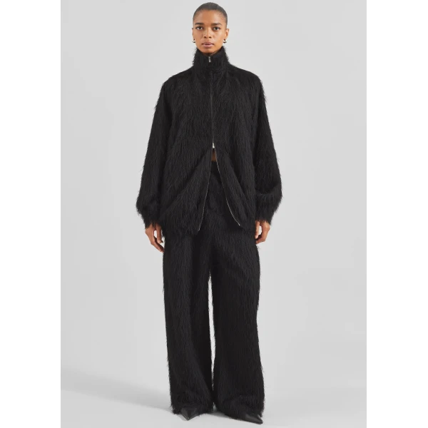 The Frankie Shop Baxter Fringed Track Jacket – Black, view 5