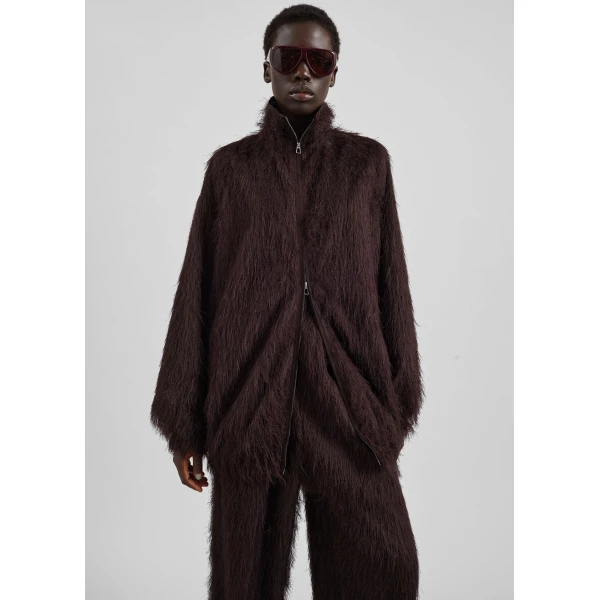 The Frankie Shop Baxter Fringed Track Jacket – Dark Brown, view 5