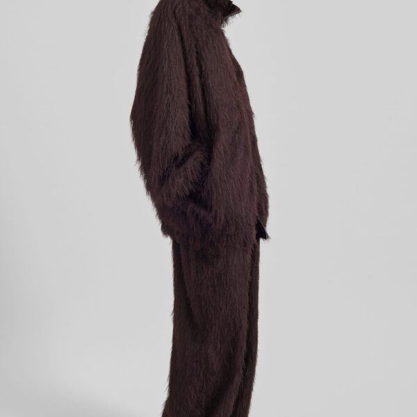 The Frankie Shop Baxter Fringed Track Jacket - Dark Brown - Oversized Minimalist Jackets in Beige - Shop at Coveti