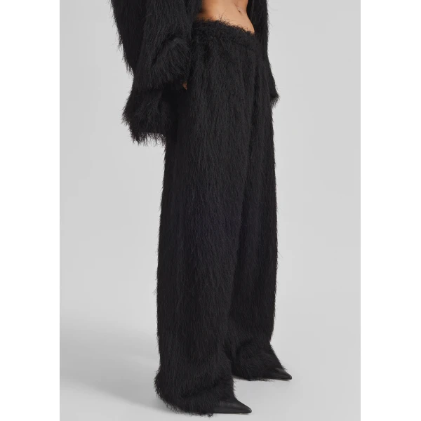 The Frankie Shop Baxter Fringed Track Pants – Black, view 3