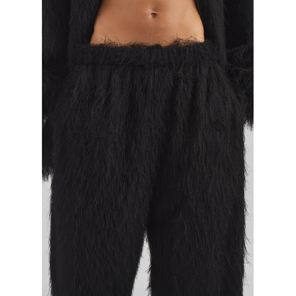 The Frankie Shop Baxter Fringed Track Pants – Black, view 4